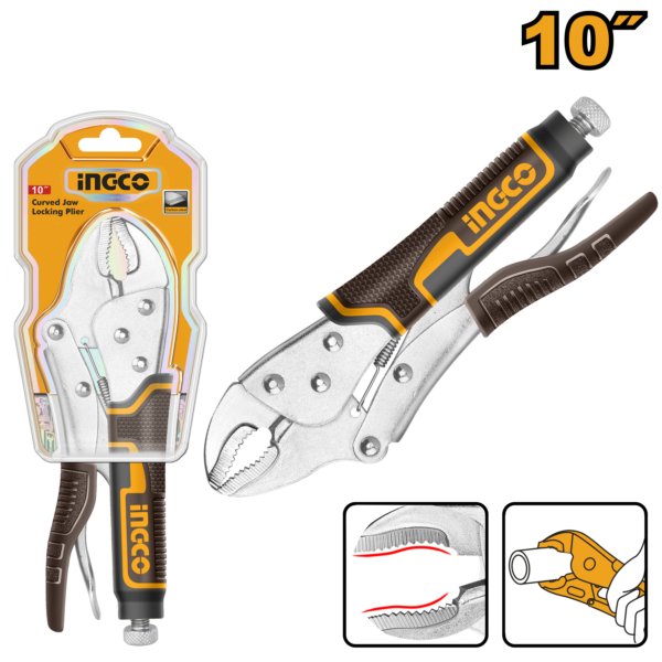 Alicate De Pressão Mordente Curvo 10" Ingco HCJLW0210