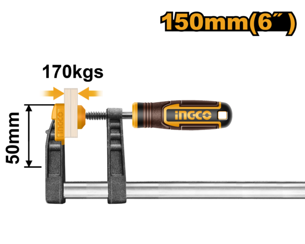 Grampo Sargento Profissional 50x150mm 170kg Ingco HFC020501