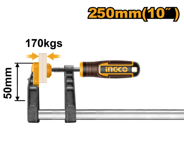 Grampo Sargento Profissional 50x250mm 170kg Ingco HFC020503