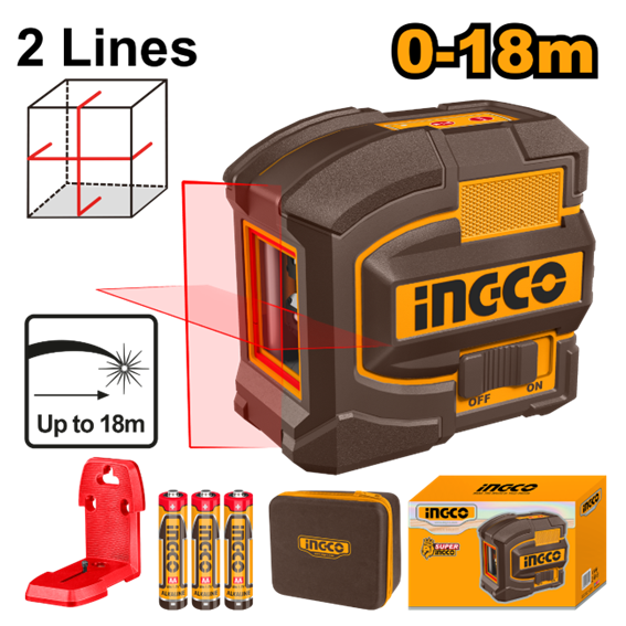 NÍVEL A LASER VERMELHO VERTICAL E HORIZONTAL 18M INGCO HLL156503