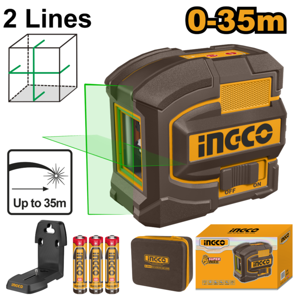 NÍVEL A LASER VERDE 35 METROS INGCO HLL156601