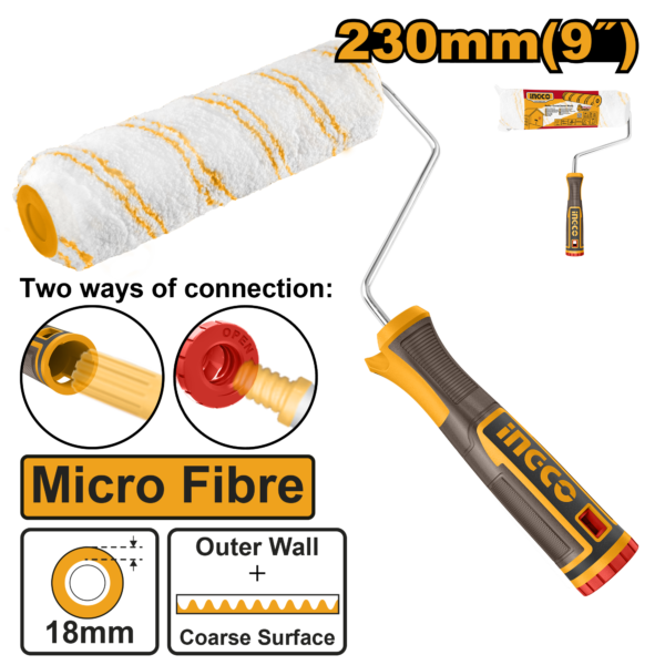 ROLO DE PINTURA MICRO FIBRA 18MM C/GARFO 23CM INGCO HRHT042302D