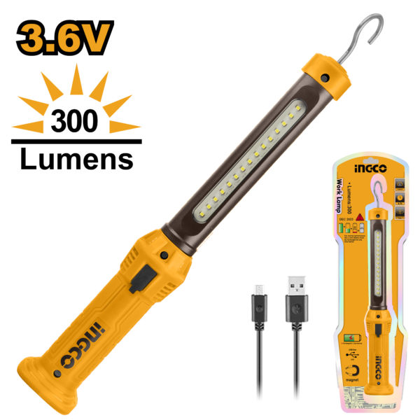 LÂMPADA DE TRABALHO LED 3,6B 300 LUMENS INGCO HWLI35261