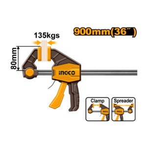 GRAMPO TIPO SARGENTO DE APERTO RÁPIDO 80X900MM(36 POL) 135KG INGCO HQBC36803