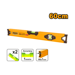 NÍVEL DE ALUMÍNIO 1MM ESPESSURA 60CM INGCO HSL58060